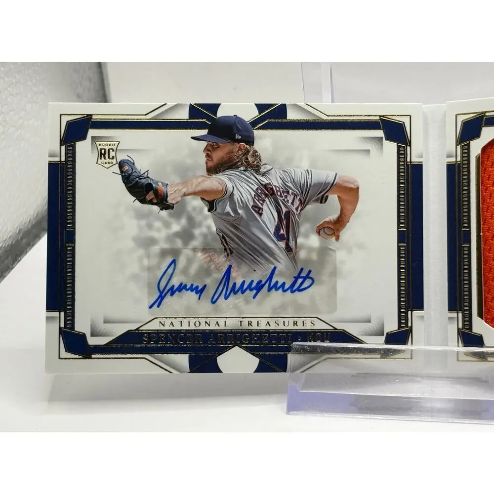 2024 National Treasures Spencer Arrighetti Rookie Booklet Jumbo Patch Auto 3/10 - Picture 2 of 6